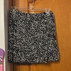 French Connection Sequin Embellished Black Skirt
